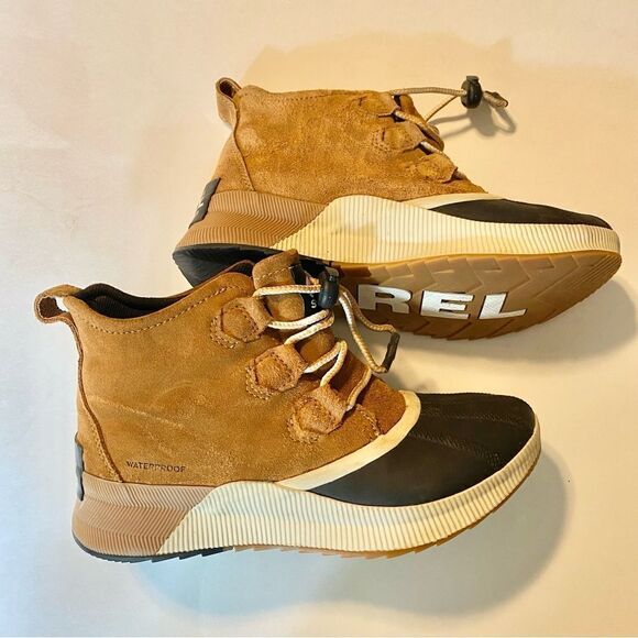 SOREL OUT N ABOUT CLASSIC short lace up boots waterproof tan caramel -5 - Picture 1 of 7